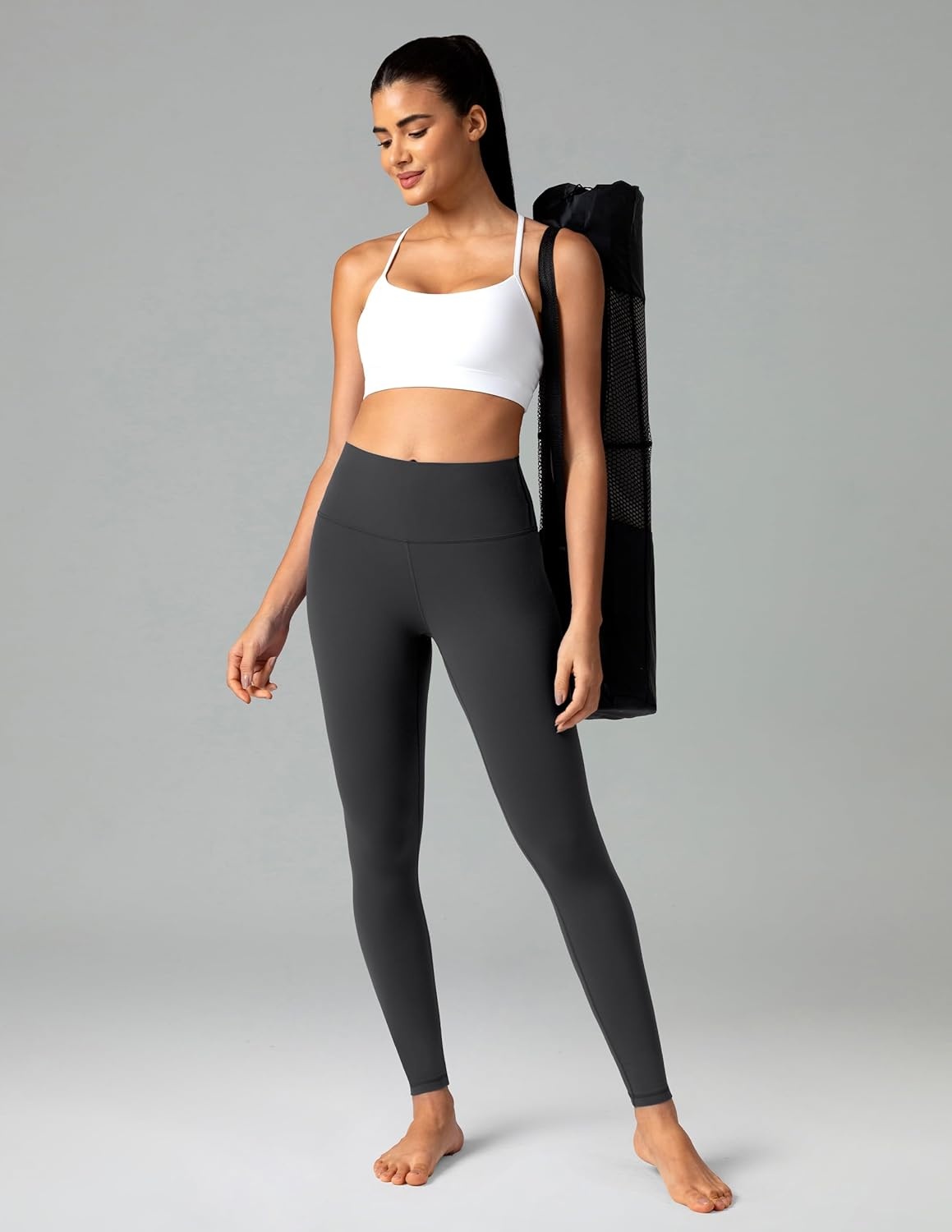 image:imageColorfulkoala Womens Dreamlux High Waisted Workout Leggings 25 28 Inseam Yoga PantsDark Carbon