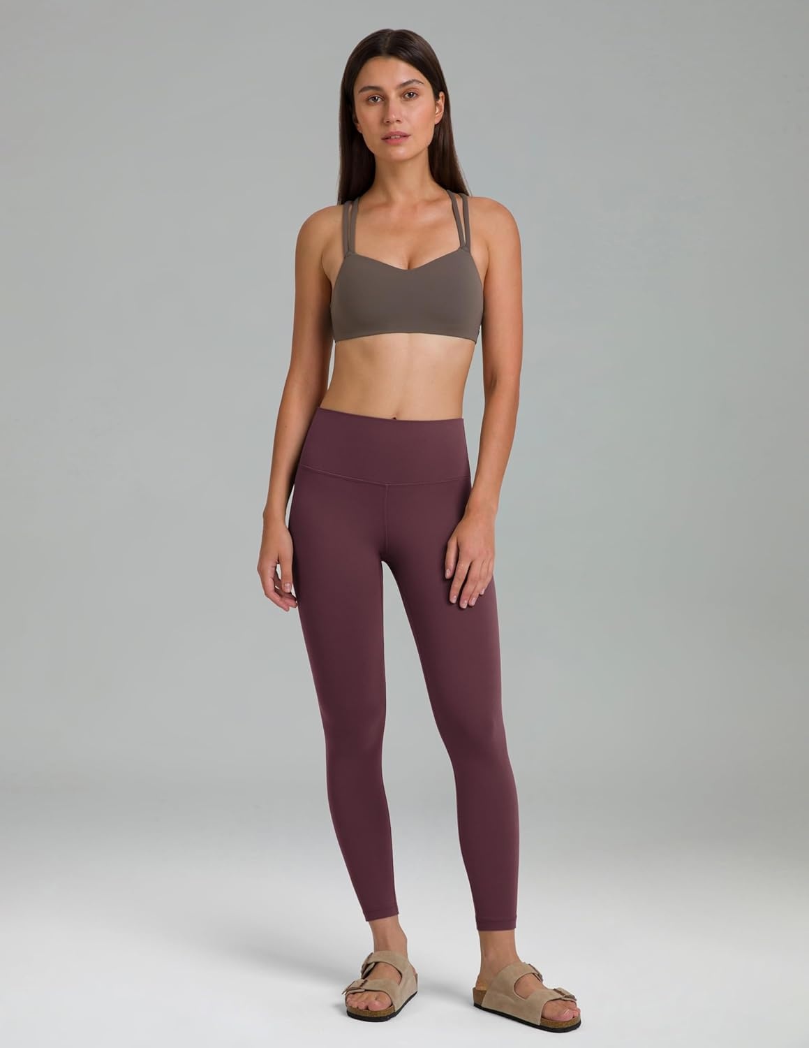 image:imageColorfulkoala Womens Dreamlux High Waisted Workout Leggings 25 28 Inseam Yoga PantsPlum Red