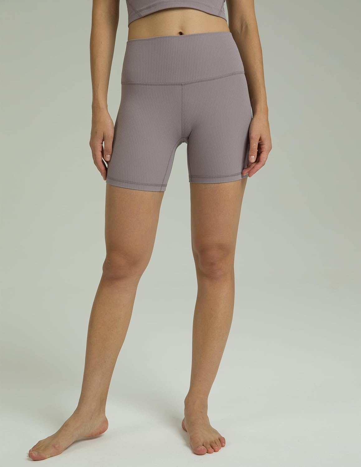 image:imageColorfulkoala Womens Dreamlux Ribbed High Waisted Yoga Shorts 6 Inseam Workout TightsNirvana