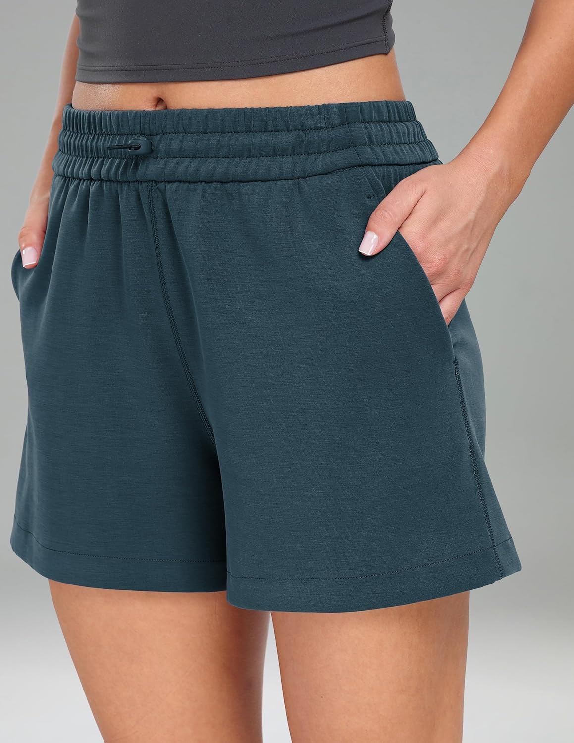 image:imageColorfulkoala Womens High Waisted Ultra Soft Athletic Modal Shorts Casual Summer Lounge Pants with PocketsDark Jasper