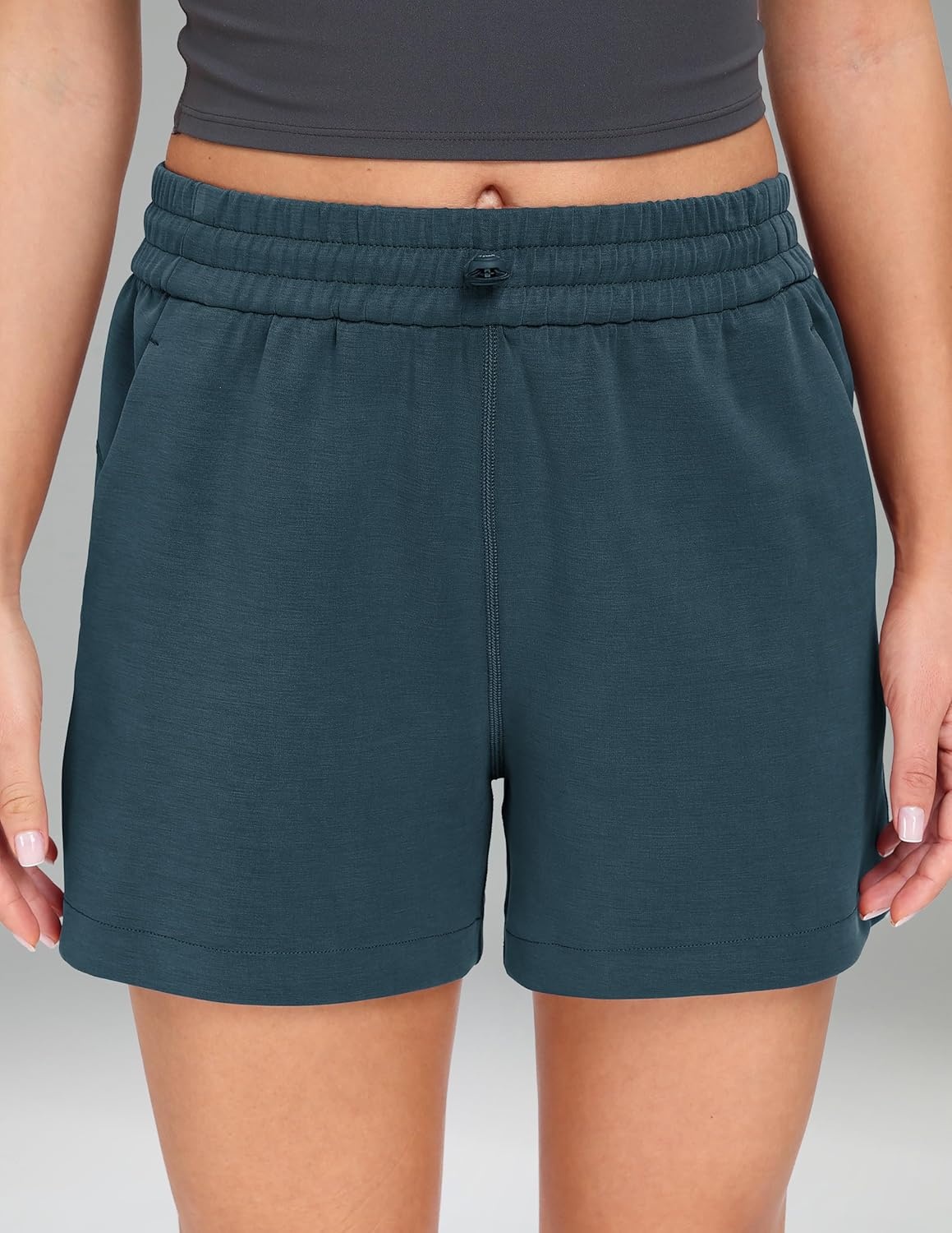 image:imageColorfulkoala Womens High Waisted Ultra Soft Athletic Modal Shorts Casual Summer Lounge Pants with PocketsDark Jasper