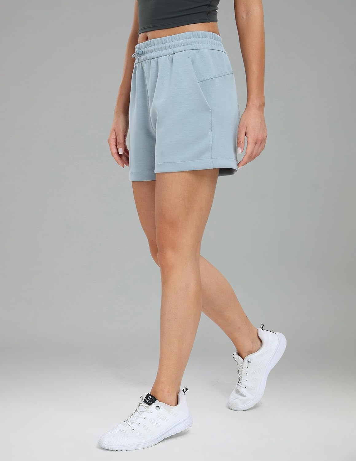 image:imageColorfulkoala Womens High Waisted Ultra Soft Athletic Modal Shorts Casual Summer Lounge Pants with PocketsFaded Denim