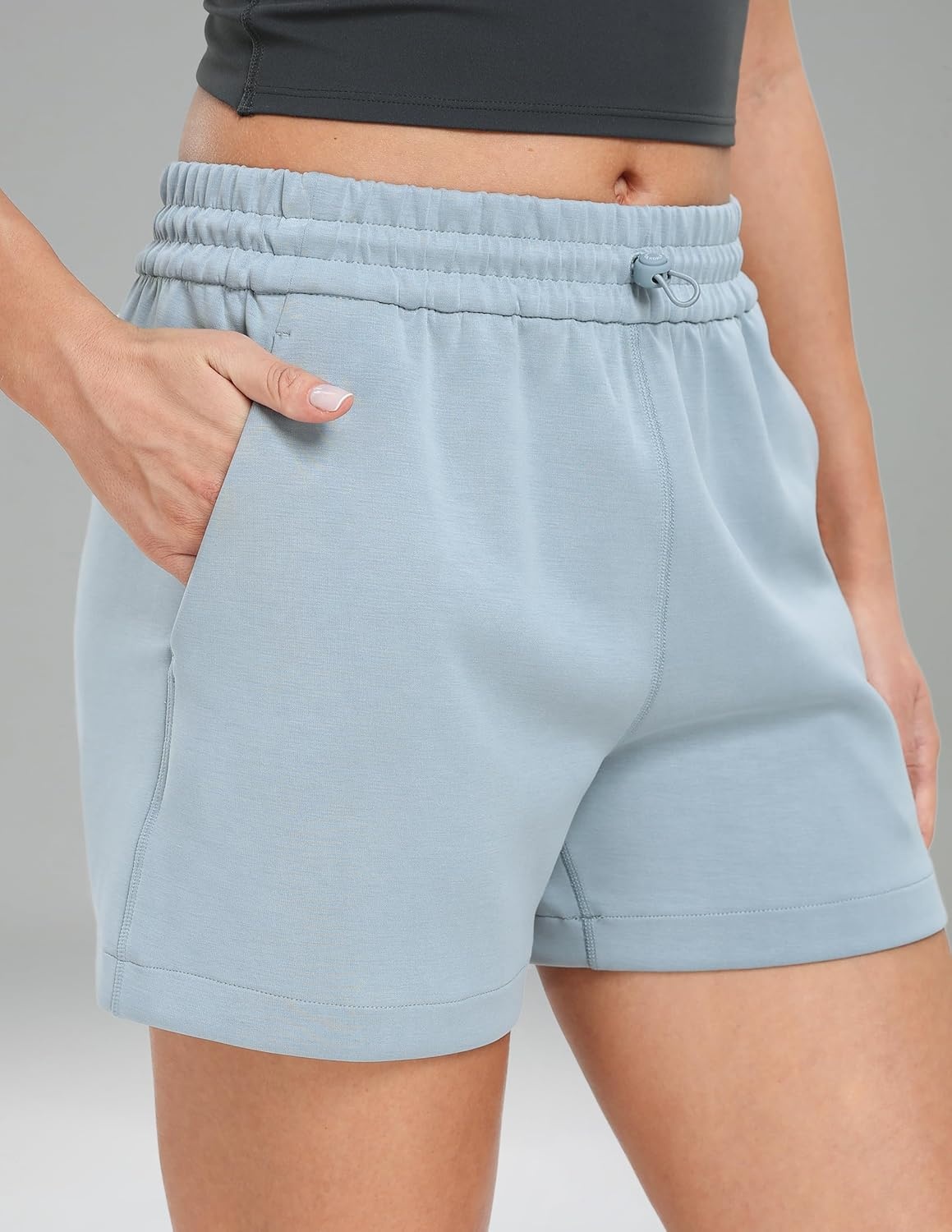 image:imageColorfulkoala Womens High Waisted Ultra Soft Athletic Modal Shorts Casual Summer Lounge Pants with PocketsFaded Denim