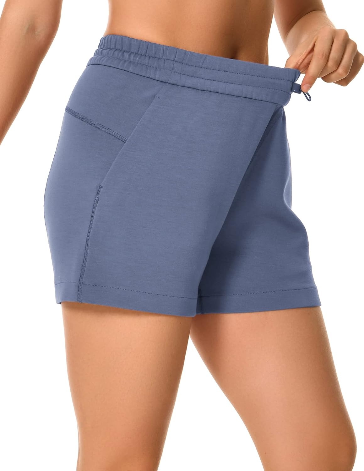 image:imageColorfulkoala Womens High Waisted Ultra Soft Athletic Modal Shorts Casual Summer Lounge Pants with PocketsNiagara Blue
