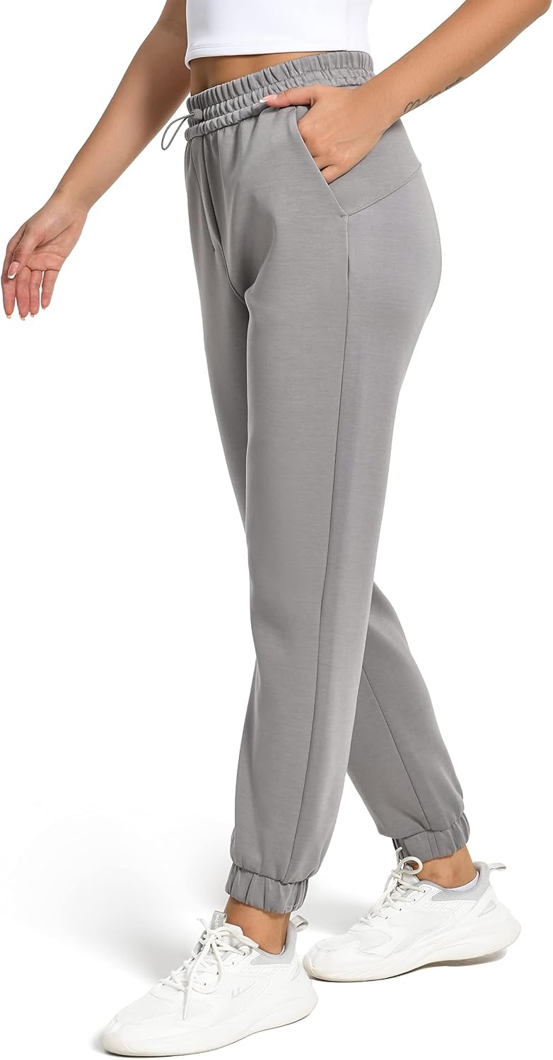 image:imageColorfulkoala Womens High Waisted Ultra Soft Velvra Modal Joggers Running Sweatpants Casual Lounge Pants with PocketsCharcoal Grey