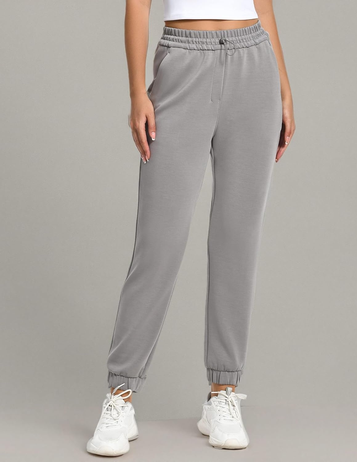 image:imageColorfulkoala Womens High Waisted Ultra Soft Velvra Modal Joggers Running Sweatpants Casual Lounge Pants with PocketsCharcoal Grey