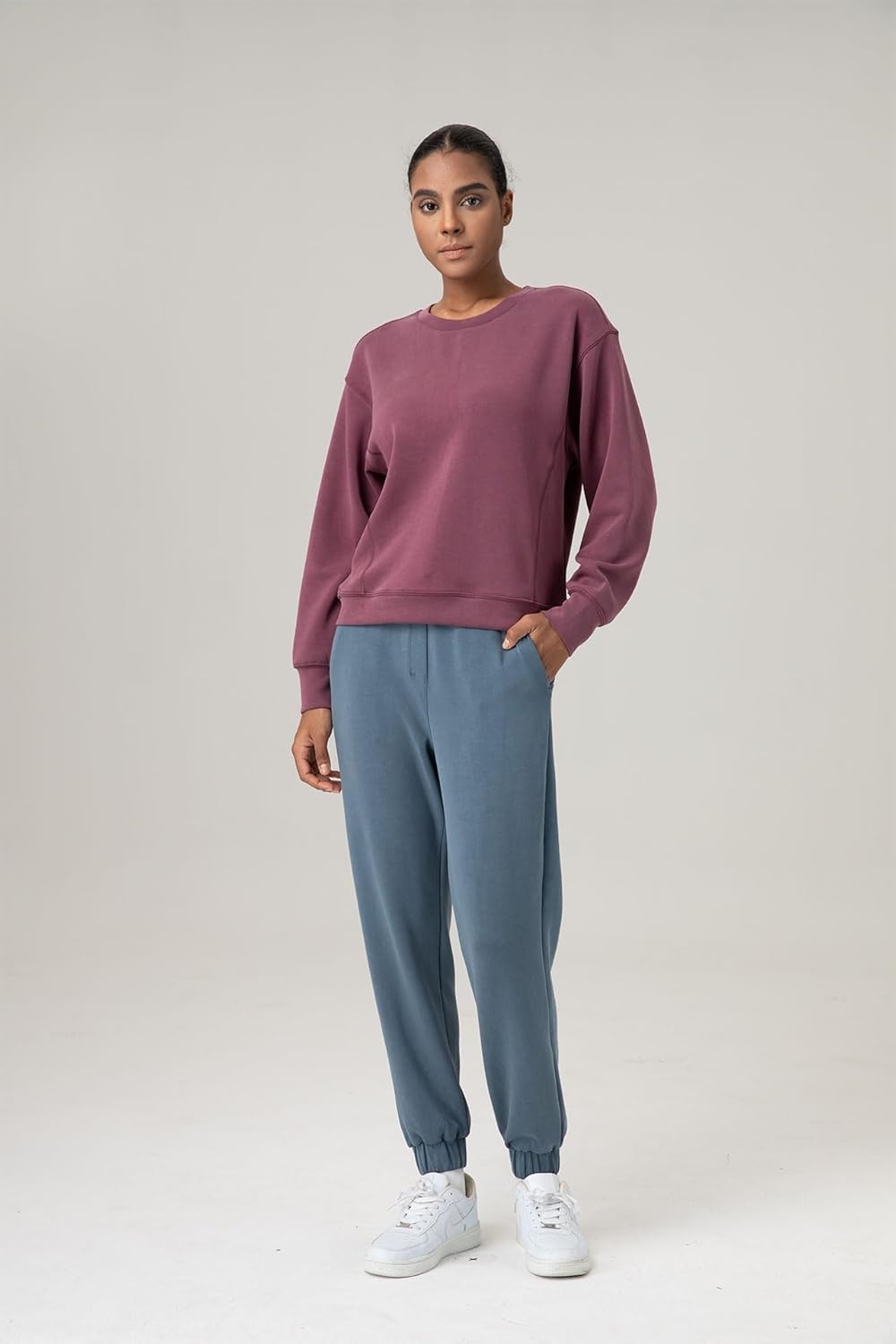 image:imageColorfulkoala Womens High Waisted Ultra Soft Velvra Modal Joggers Running Sweatpants Casual Lounge Pants with PocketsDark Jasper