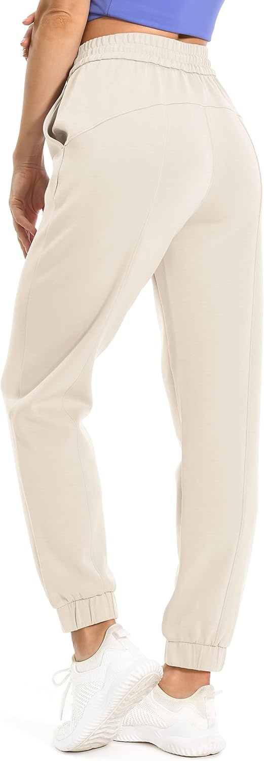 image:imageColorfulkoala Womens High Waisted Ultra Soft Velvra Modal Joggers Running Sweatpants Casual Lounge Pants with PocketsIvory
