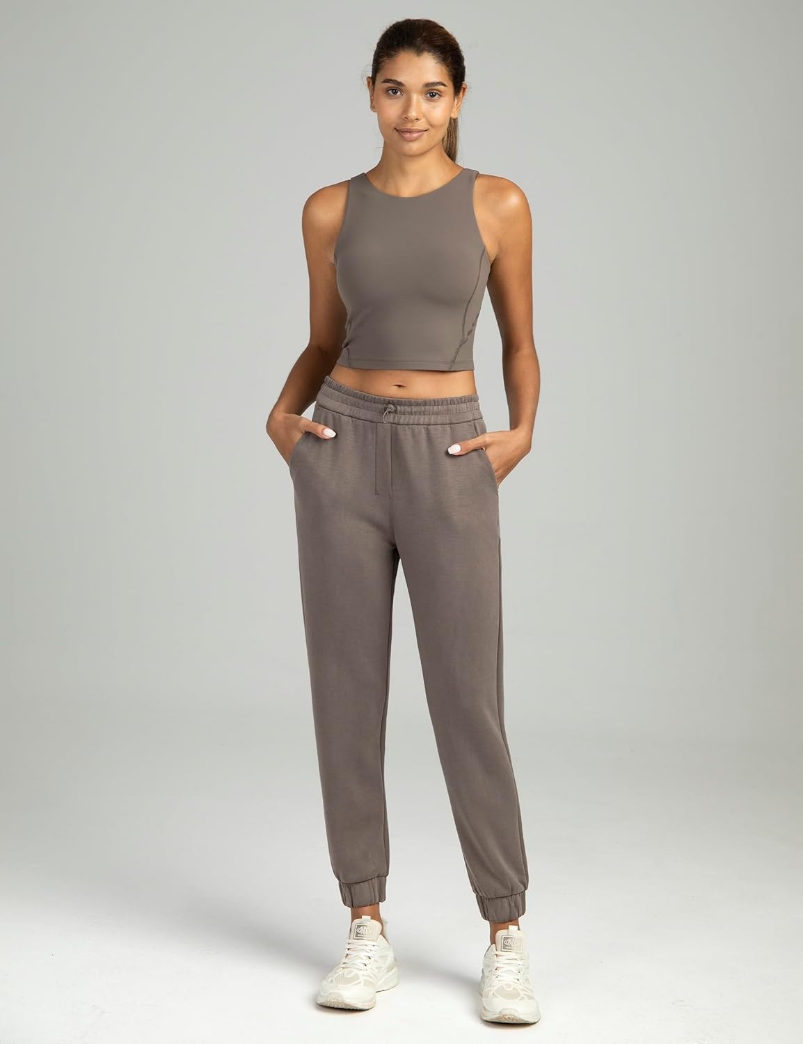 image:imageColorfulkoala Womens High Waisted Ultra Soft Velvra Modal Joggers Running Sweatpants Casual Lounge Pants with PocketsMajor Brown