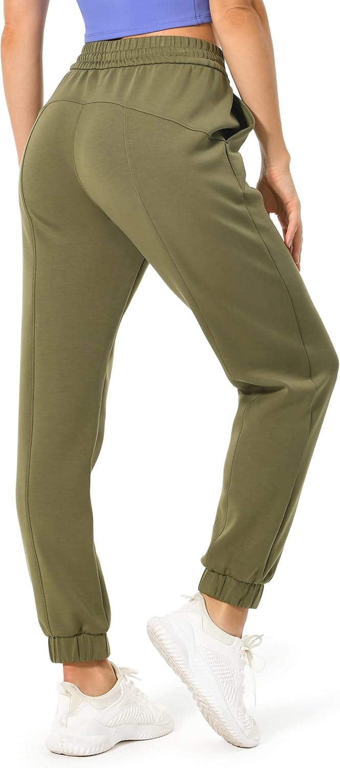 image:imageColorfulkoala Womens High Waisted Ultra Soft Velvra Modal Joggers Running Sweatpants Casual Lounge Pants with PocketsOlive Green