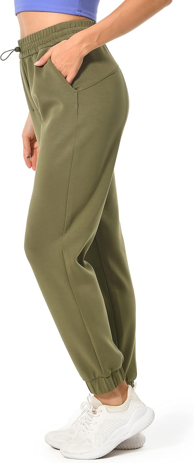 image:imageColorfulkoala Womens High Waisted Ultra Soft Velvra Modal Joggers Running Sweatpants Casual Lounge Pants with PocketsOlive Green