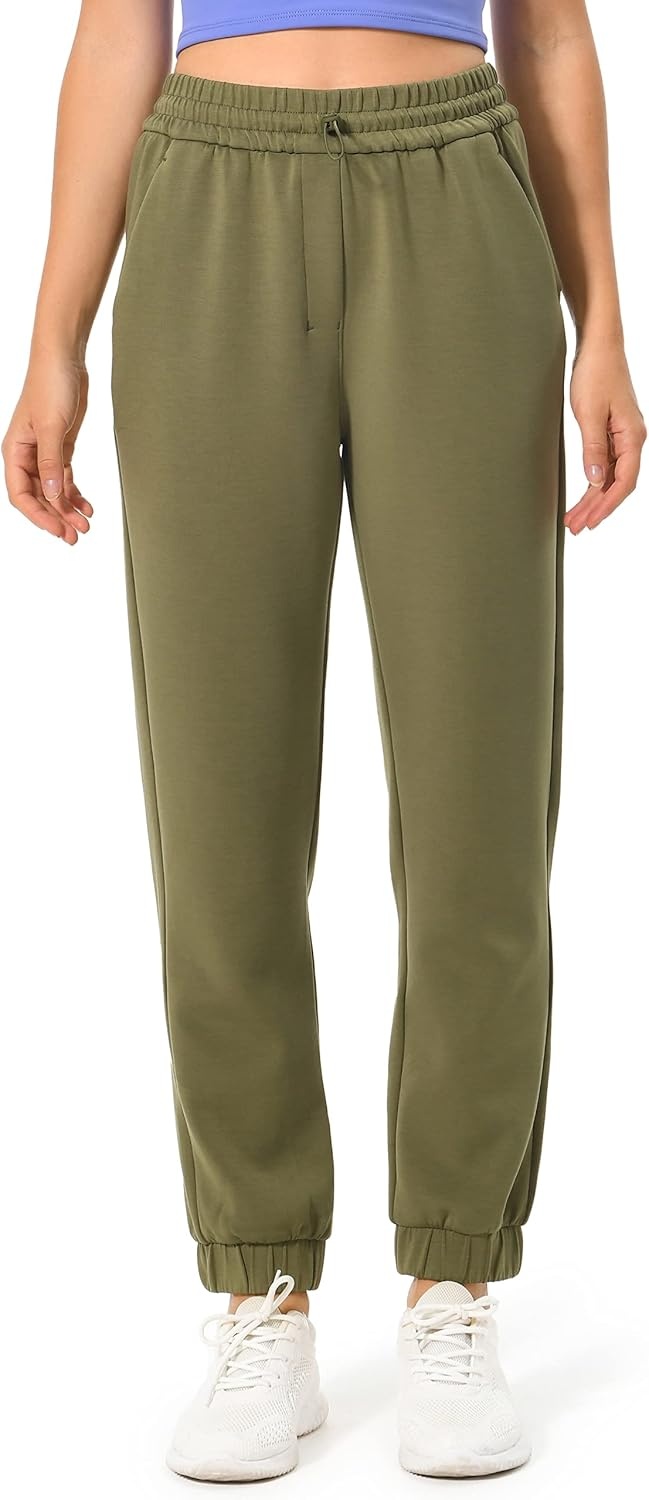 image:imageColorfulkoala Womens High Waisted Ultra Soft Velvra Modal Joggers Running Sweatpants Casual Lounge Pants with PocketsOlive Green