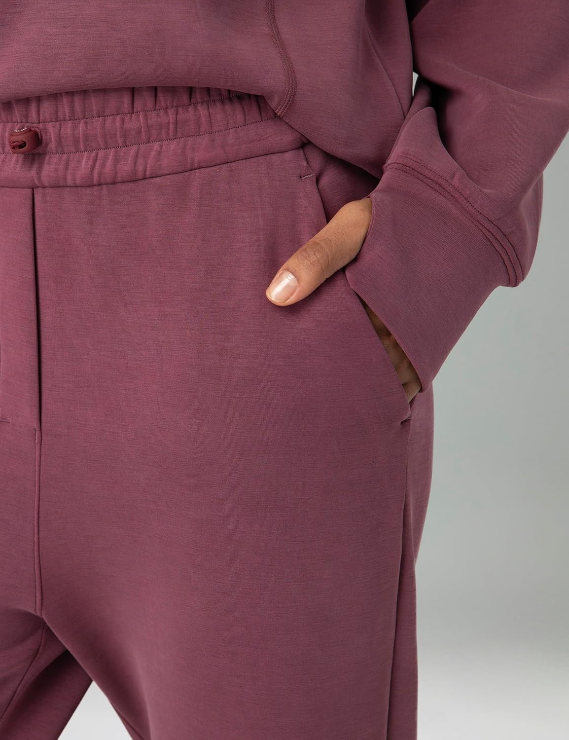 image:imageColorfulkoala Womens High Waisted Ultra Soft Velvra Modal Joggers Running Sweatpants Casual Lounge Pants with PocketsPlum Red