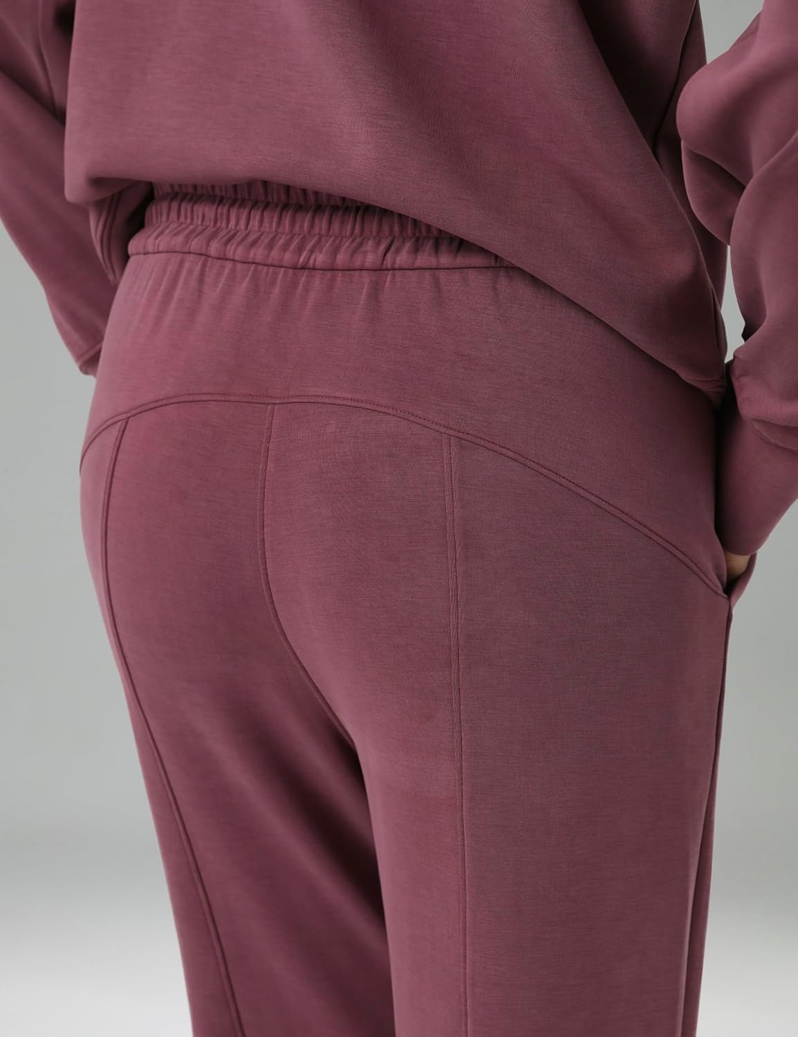 image:imageColorfulkoala Womens High Waisted Ultra Soft Velvra Modal Joggers Running Sweatpants Casual Lounge Pants with PocketsPlum Red