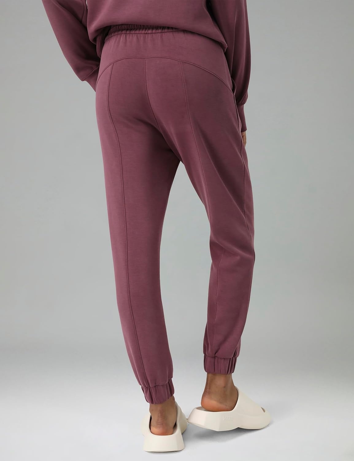 image:imageColorfulkoala Womens High Waisted Ultra Soft Velvra Modal Joggers Running Sweatpants Casual Lounge Pants with PocketsPlum Red