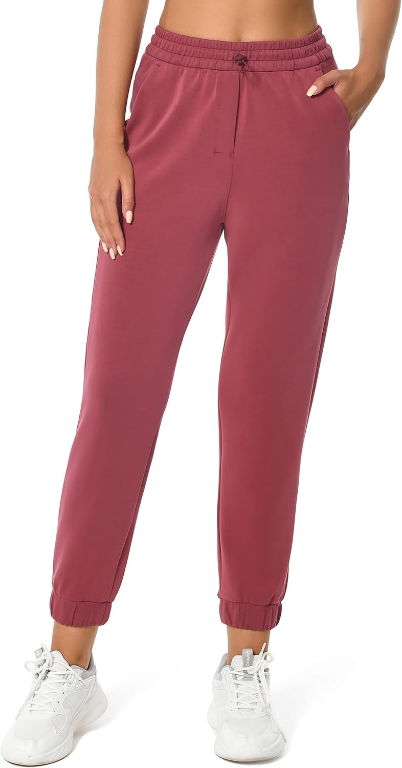 image:imageColorfulkoala Womens High Waisted Ultra Soft Velvra Modal Joggers Running Sweatpants Casual Lounge Pants with PocketsWine Red