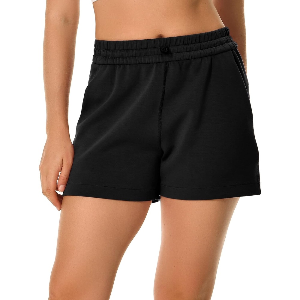 image:imageColorfulkoala Womens High Waisted Ultra Soft Athletic Modal Shorts Casual Summer Lounge Pants with PocketsBlack
