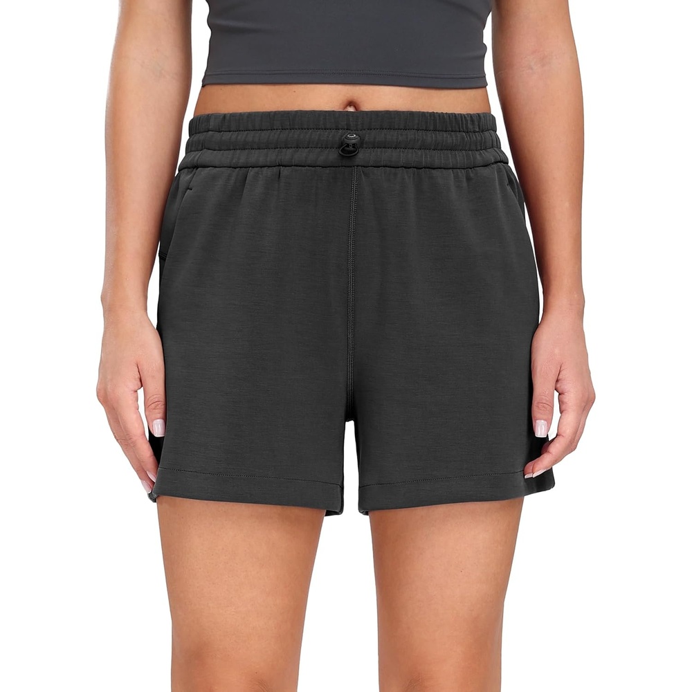image:imageColorfulkoala Womens High Waisted Ultra Soft Athletic Modal Shorts Casual Summer Lounge Pants with PocketsDark Carbon