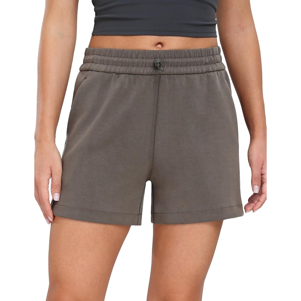 image:imageColorfulkoala Womens High Waisted Ultra Soft Athletic Modal Shorts Casual Summer Lounge Pants with PocketsMajor Brown