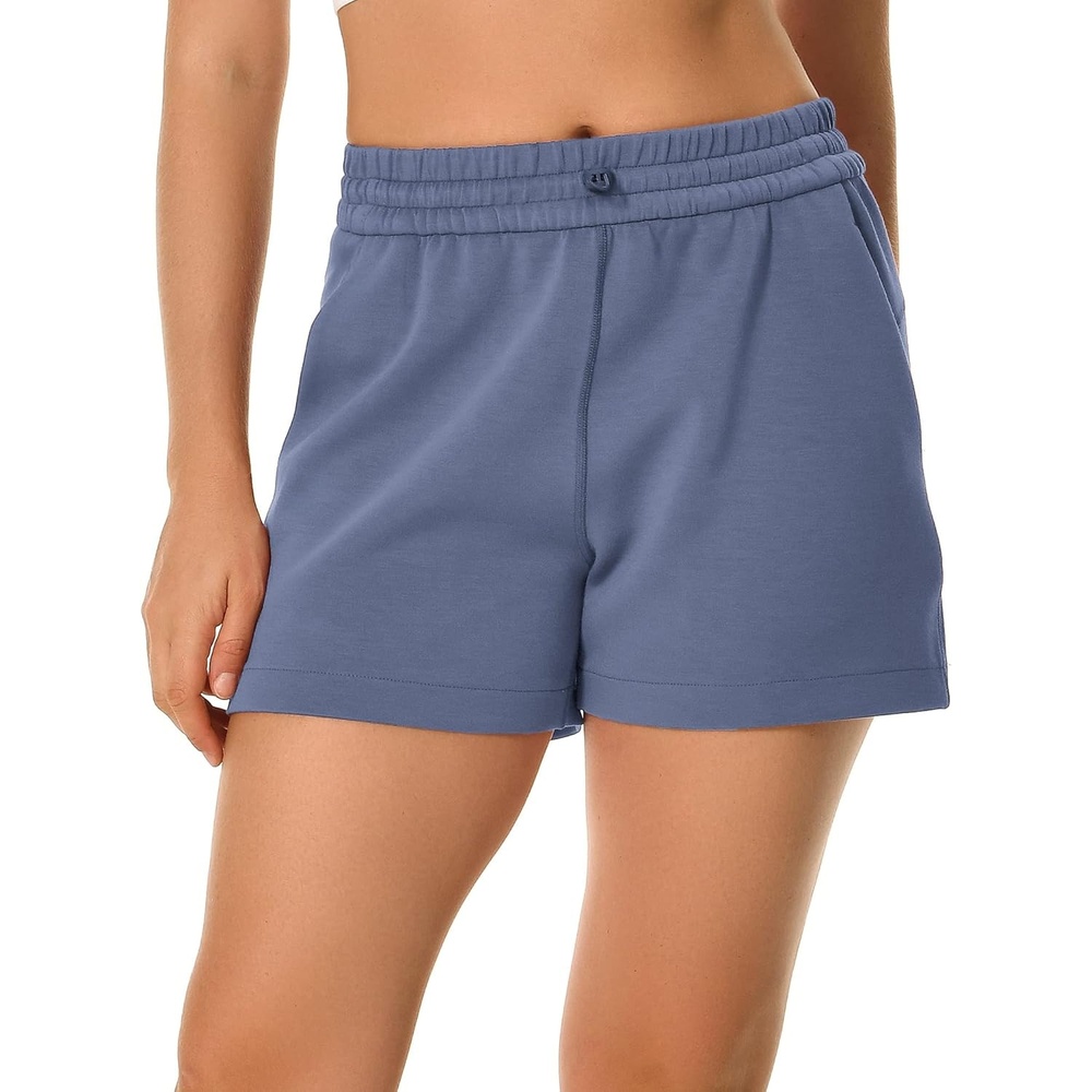 image:imageColorfulkoala Womens High Waisted Ultra Soft Athletic Modal Shorts Casual Summer Lounge Pants with PocketsNiagara Blue