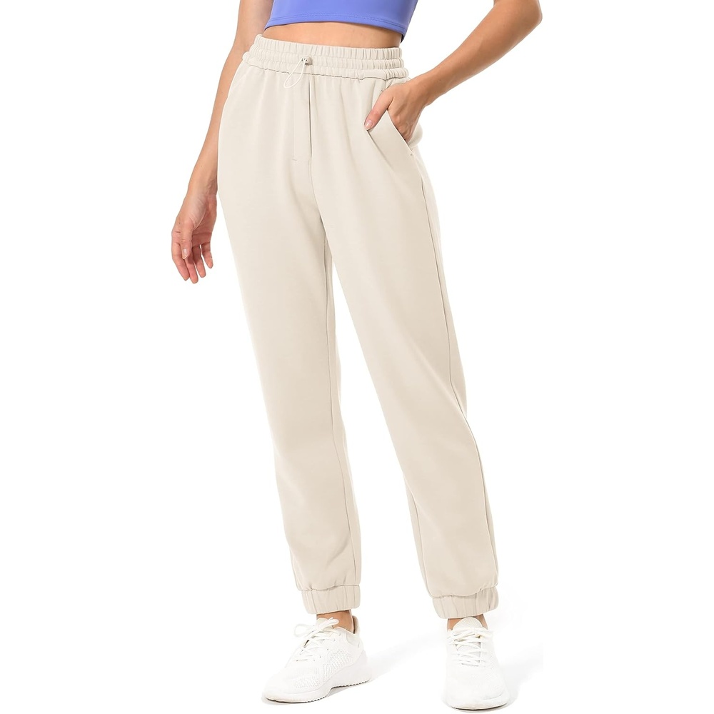 image:imageColorfulkoala Womens High Waisted Ultra Soft Velvra Modal Joggers Running Sweatpants Casual Lounge Pants with PocketsIvory