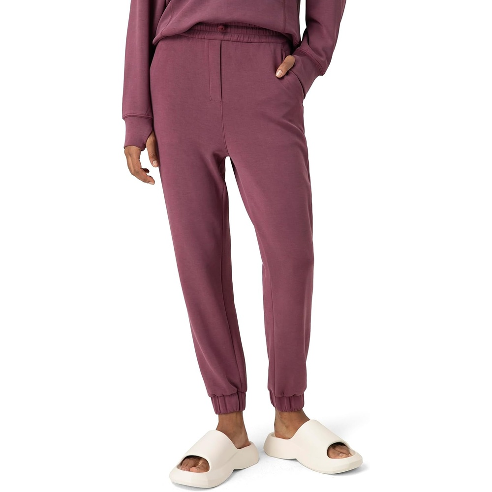 image:imageColorfulkoala Womens High Waisted Ultra Soft Velvra Modal Joggers Running Sweatpants Casual Lounge Pants with PocketsPlum Red