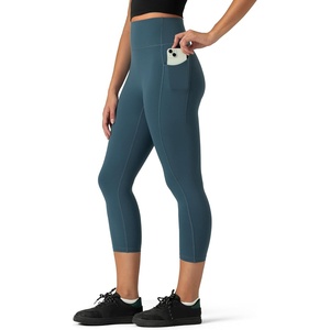 image:imageColorfulkoala Dreamlux No Front Seam Capri Leggings with Pockets for Women  High Waisted 21 Buttery Soft Yoga PantsDark Jasper