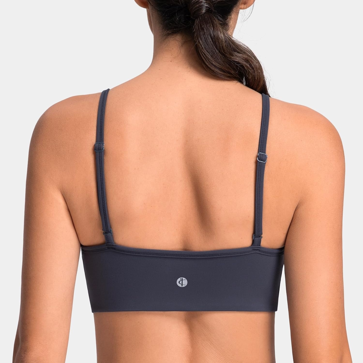 image:imageColorfulkoala Dreamlux Adjustable Spaghetti Strap Sports Bras for Women VNeck Padded Crisscross Back Workout Yoga TopsBlue Ink