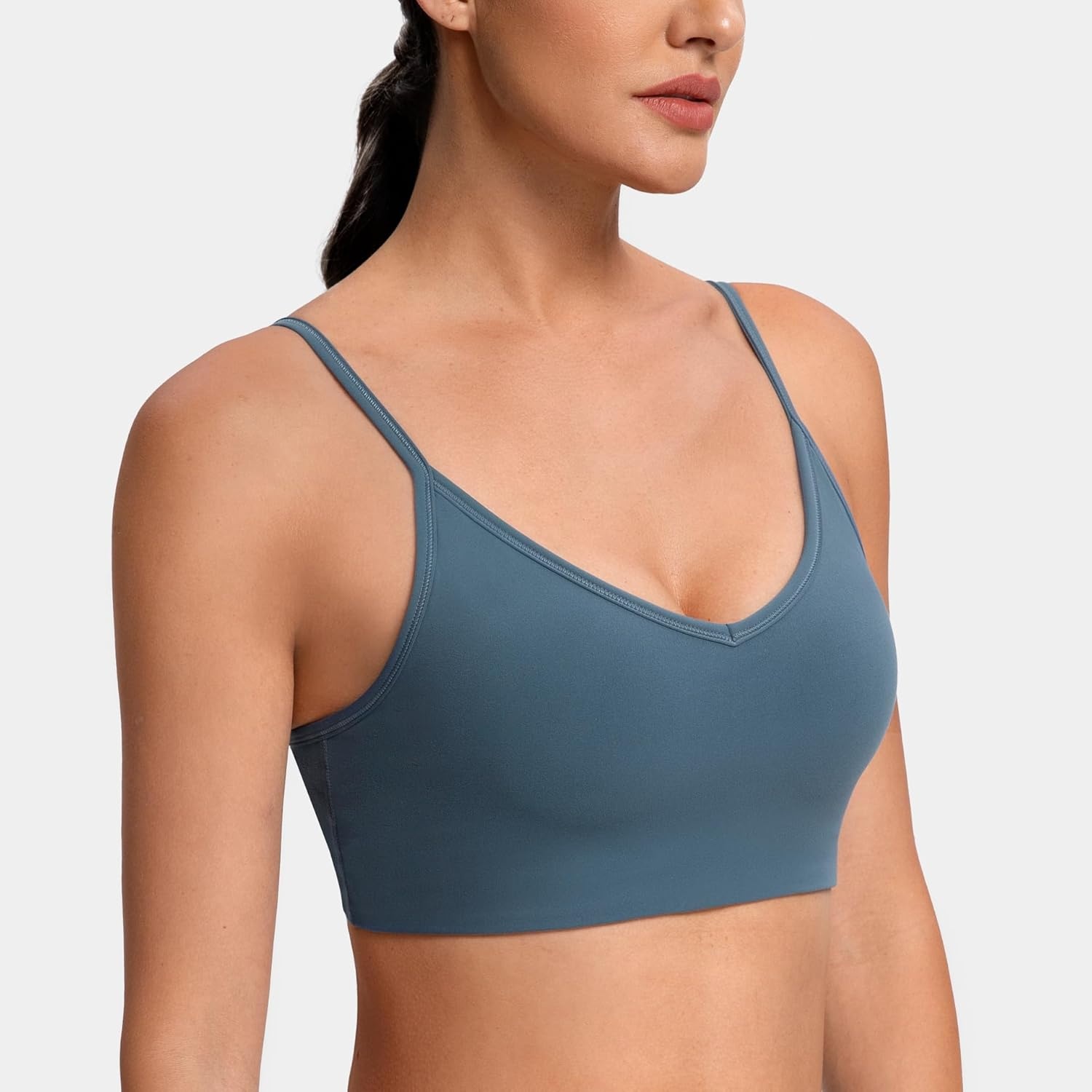 image:imageColorfulkoala Dreamlux Adjustable Spaghetti Strap Sports Bras for Women VNeck Padded Crisscross Back Workout Yoga TopsDark Jasper