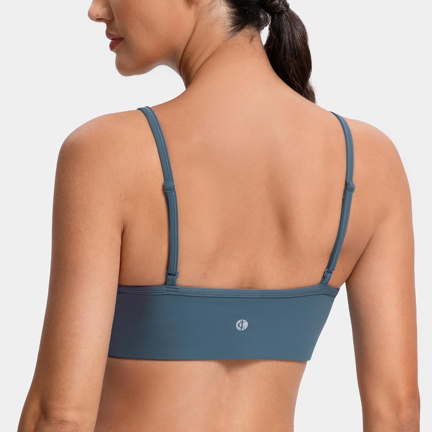 image:imageColorfulkoala Dreamlux Adjustable Spaghetti Strap Sports Bras for Women VNeck Padded Crisscross Back Workout Yoga TopsDark Jasper