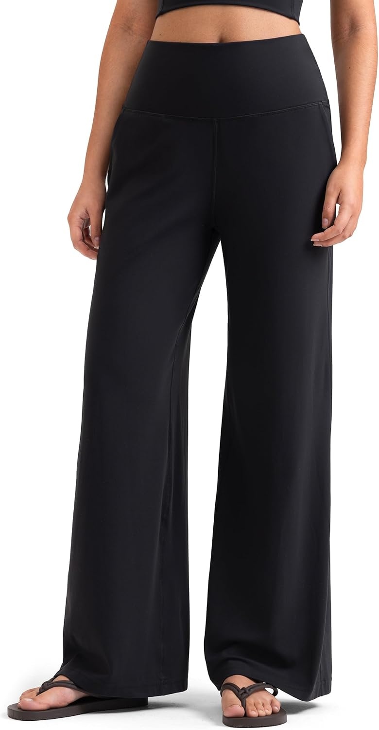 image:imageColorfulkoala Dreamlux Womens HighWaisted Wide Leg Yoga Pants Ultra Soft Casual Lounging Leggings 275295325 InseamBlack