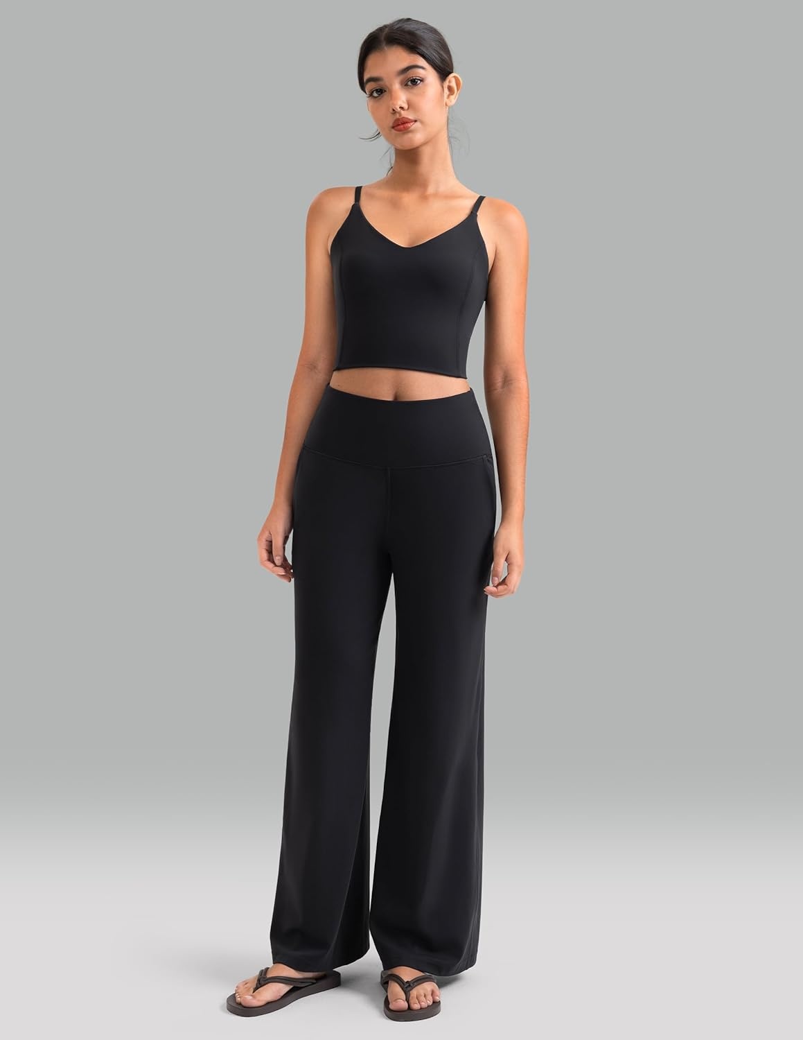 image:imageColorfulkoala Dreamlux Womens HighWaisted Wide Leg Yoga Pants Ultra Soft Casual Lounging Leggings 275295325 InseamBlack