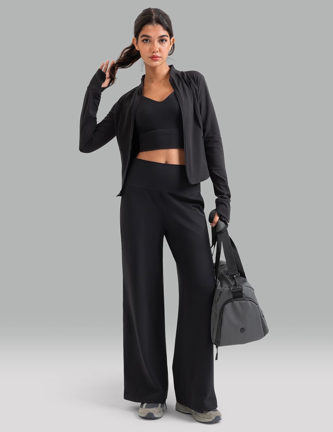 image:imageColorfulkoala Dreamlux Womens HighWaisted Wide Leg Yoga Pants Ultra Soft Casual Lounging Leggings 275295325 InseamBlack