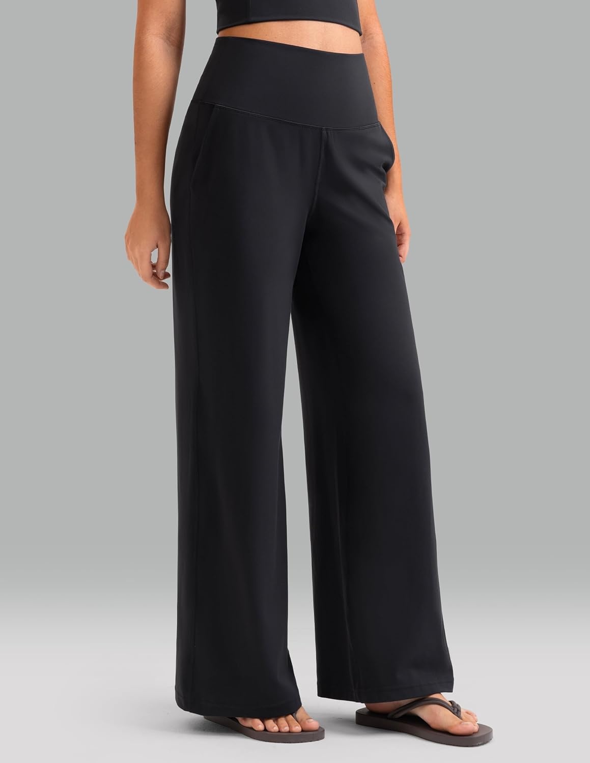 image:imageColorfulkoala Dreamlux Womens HighWaisted Wide Leg Yoga Pants Ultra Soft Casual Lounging Leggings 275295325 InseamBlack