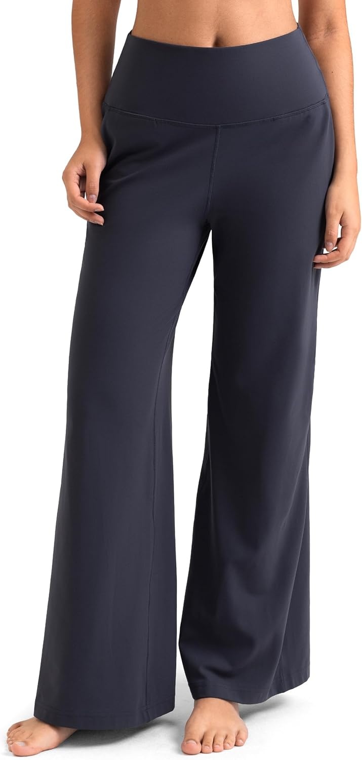 image:imageColorfulkoala Dreamlux Womens HighWaisted Wide Leg Yoga Pants Ultra Soft Casual Lounging Leggings 275295325 InseamBlue Ink