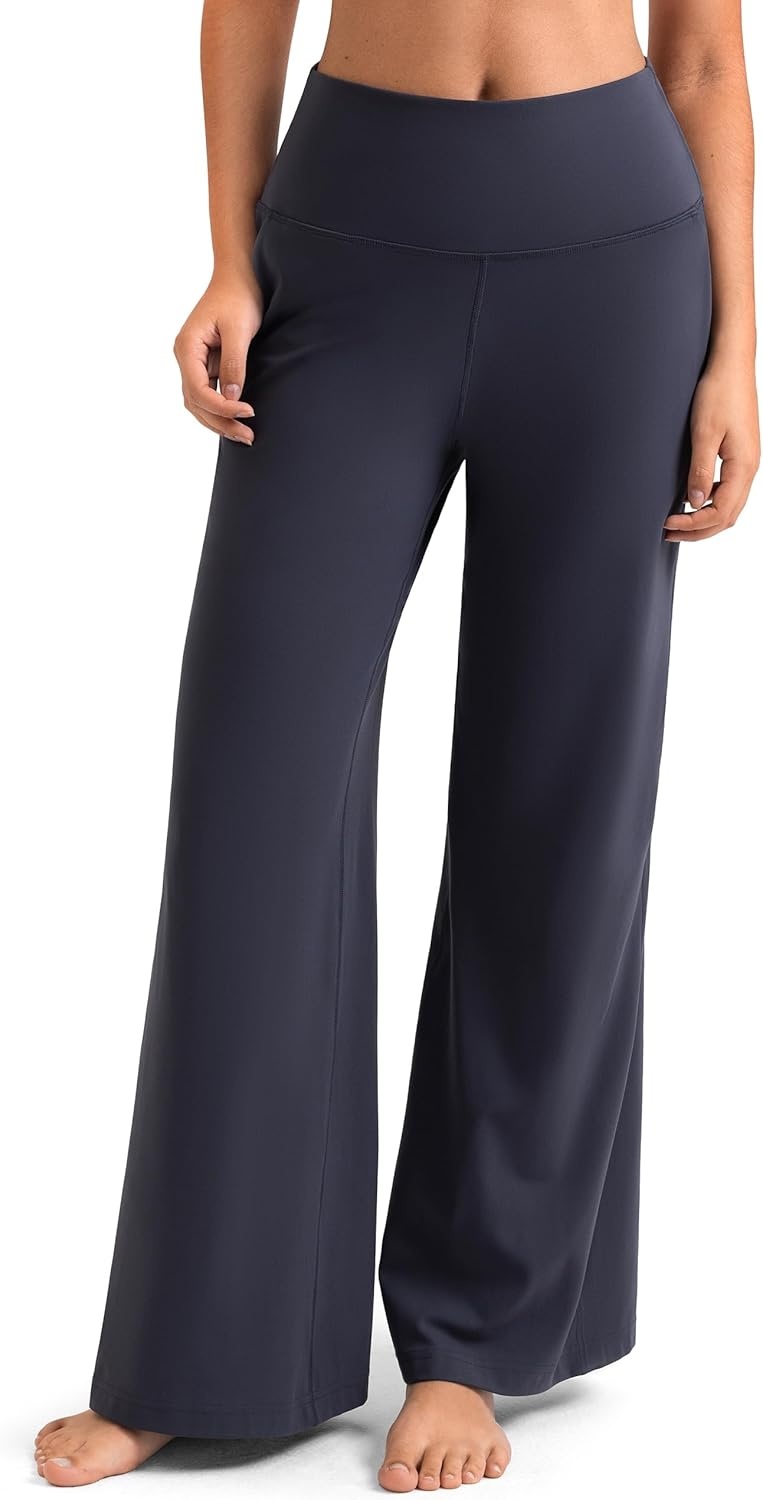image:imageColorfulkoala Dreamlux Womens HighWaisted Wide Leg Yoga Pants Ultra Soft Casual Lounging Leggings 275295325 InseamBlue Ink