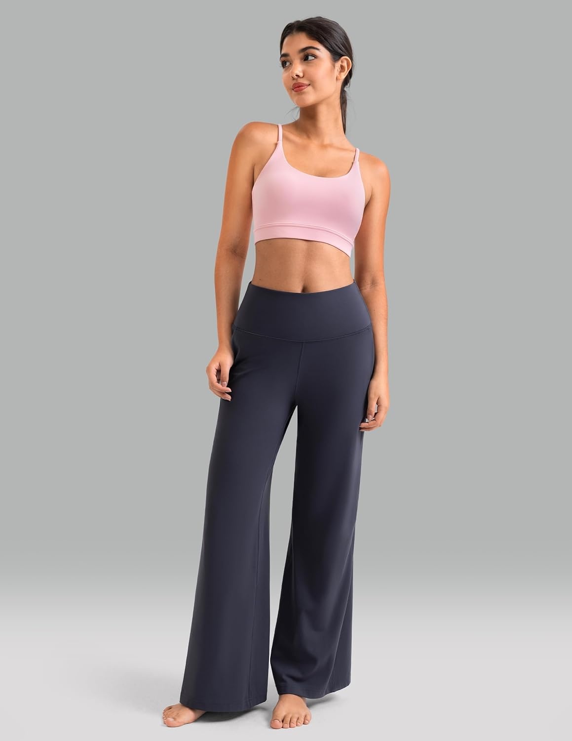 image:imageColorfulkoala Dreamlux Womens HighWaisted Wide Leg Yoga Pants Ultra Soft Casual Lounging Leggings 275295325 InseamBlue Ink