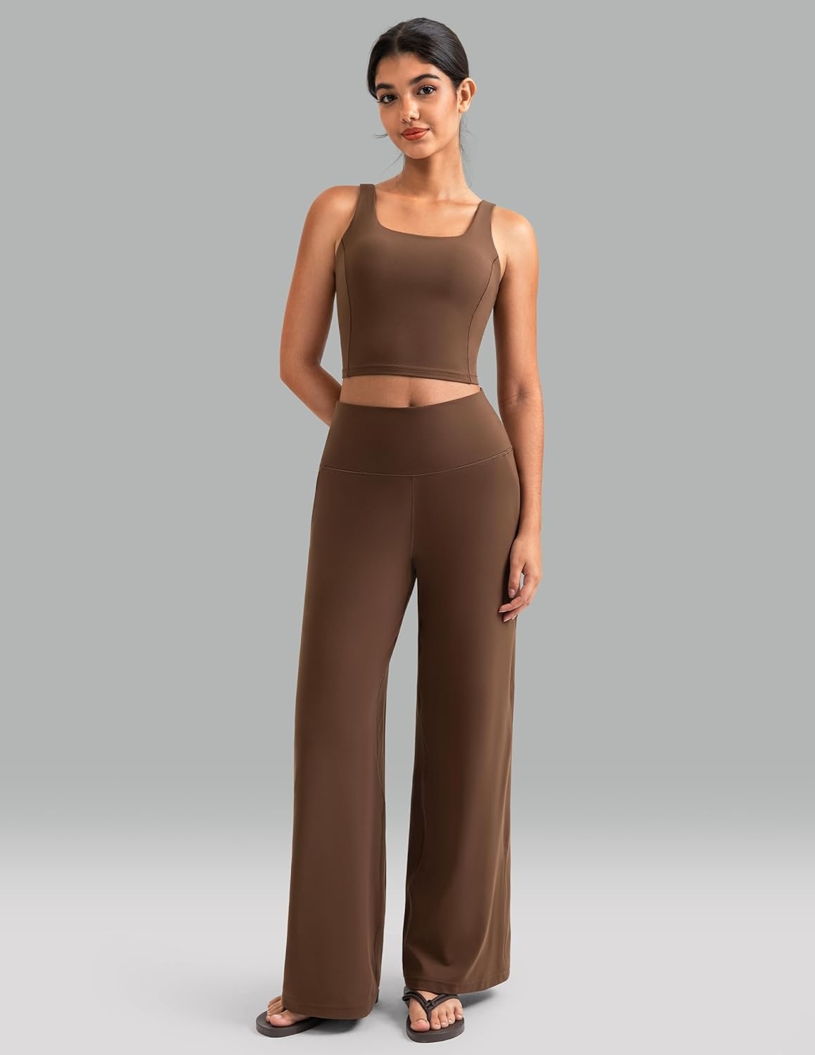 image:imageColorfulkoala Dreamlux Womens HighWaisted Wide Leg Yoga Pants Ultra Soft Casual Lounging Leggings 275295325 InseamCocoa