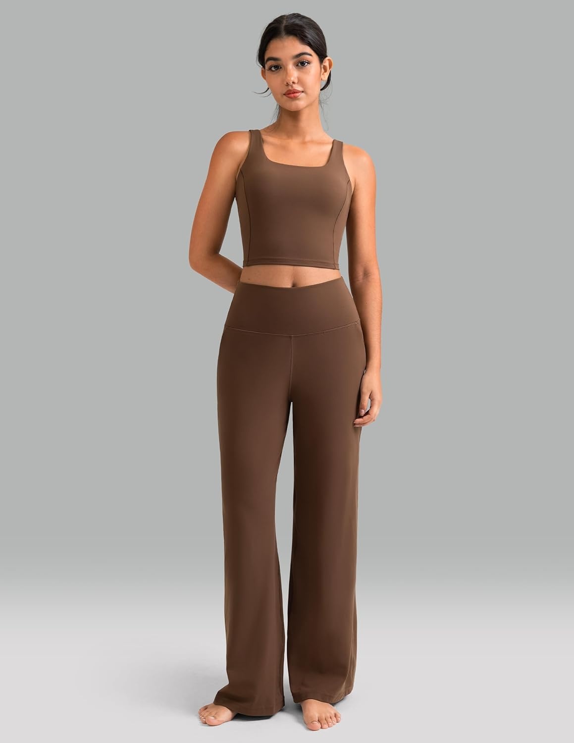 image:imageColorfulkoala Dreamlux Womens HighWaisted Wide Leg Yoga Pants Ultra Soft Casual Lounging Leggings 275295325 InseamCocoa