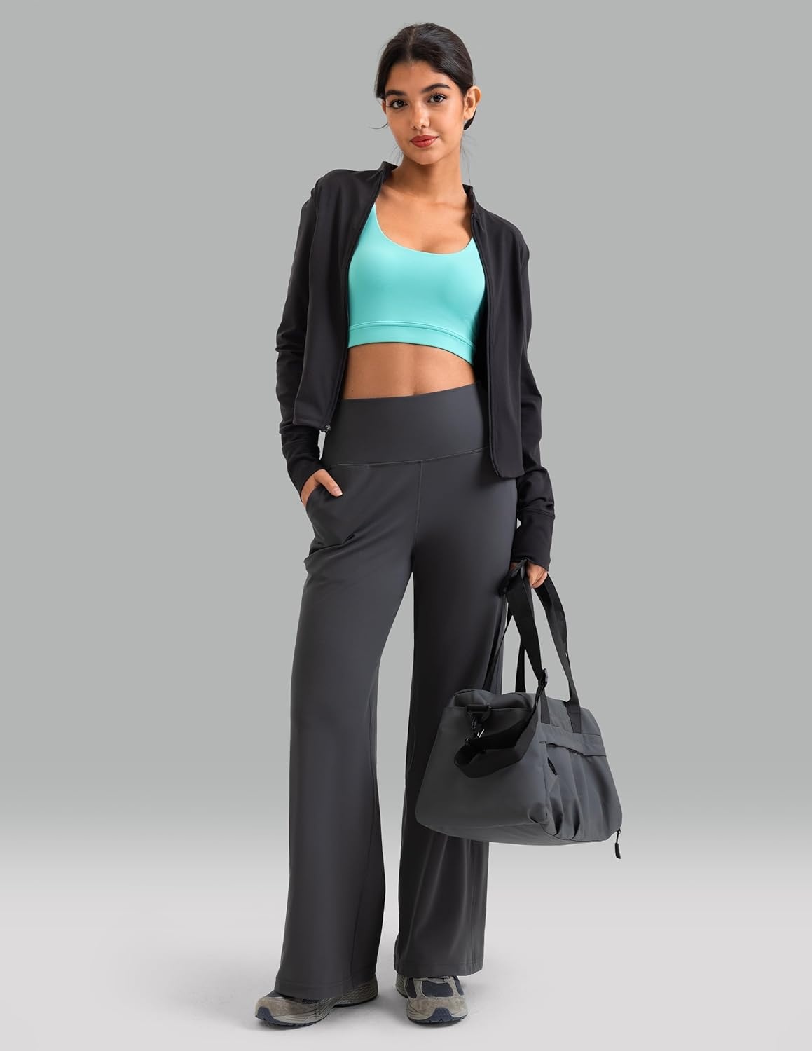 image:imageColorfulkoala Dreamlux Womens HighWaisted Wide Leg Yoga Pants Ultra Soft Casual Lounging Leggings 275295325 InseamDark Carbon