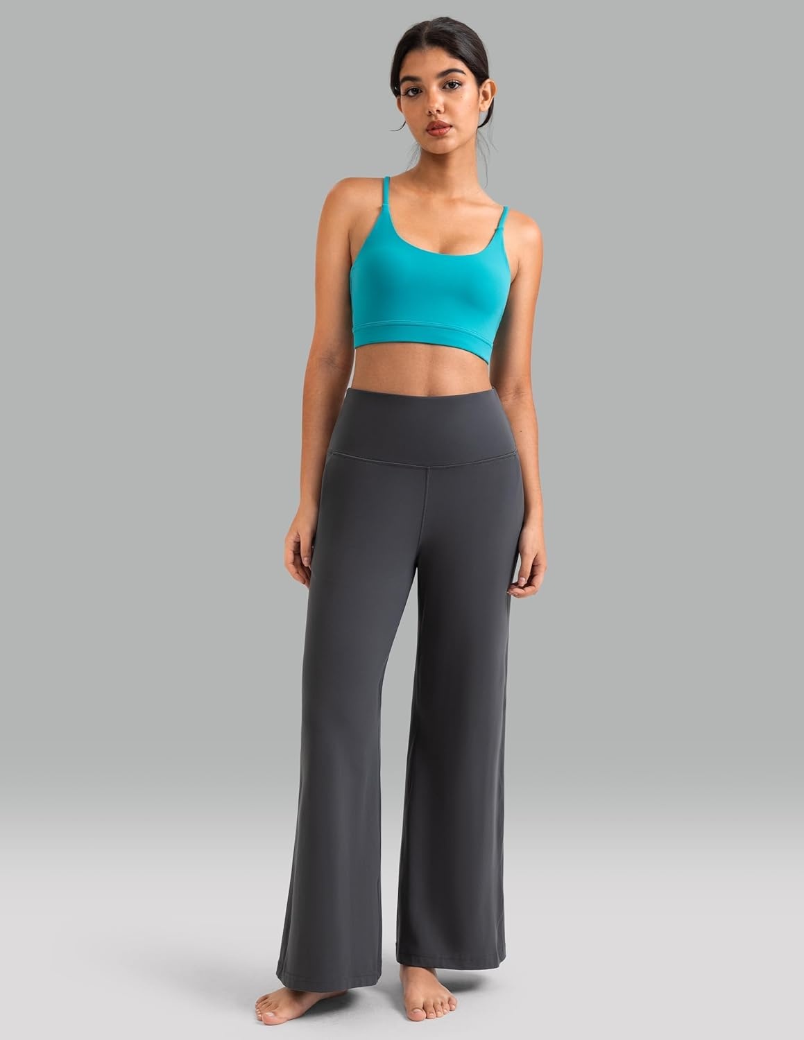 image:imageColorfulkoala Dreamlux Womens HighWaisted Wide Leg Yoga Pants Ultra Soft Casual Lounging Leggings 275295325 InseamDark Carbon