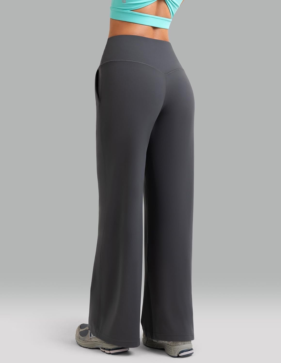 image:imageColorfulkoala Dreamlux Womens HighWaisted Wide Leg Yoga Pants Ultra Soft Casual Lounging Leggings 275295325 InseamDark Carbon