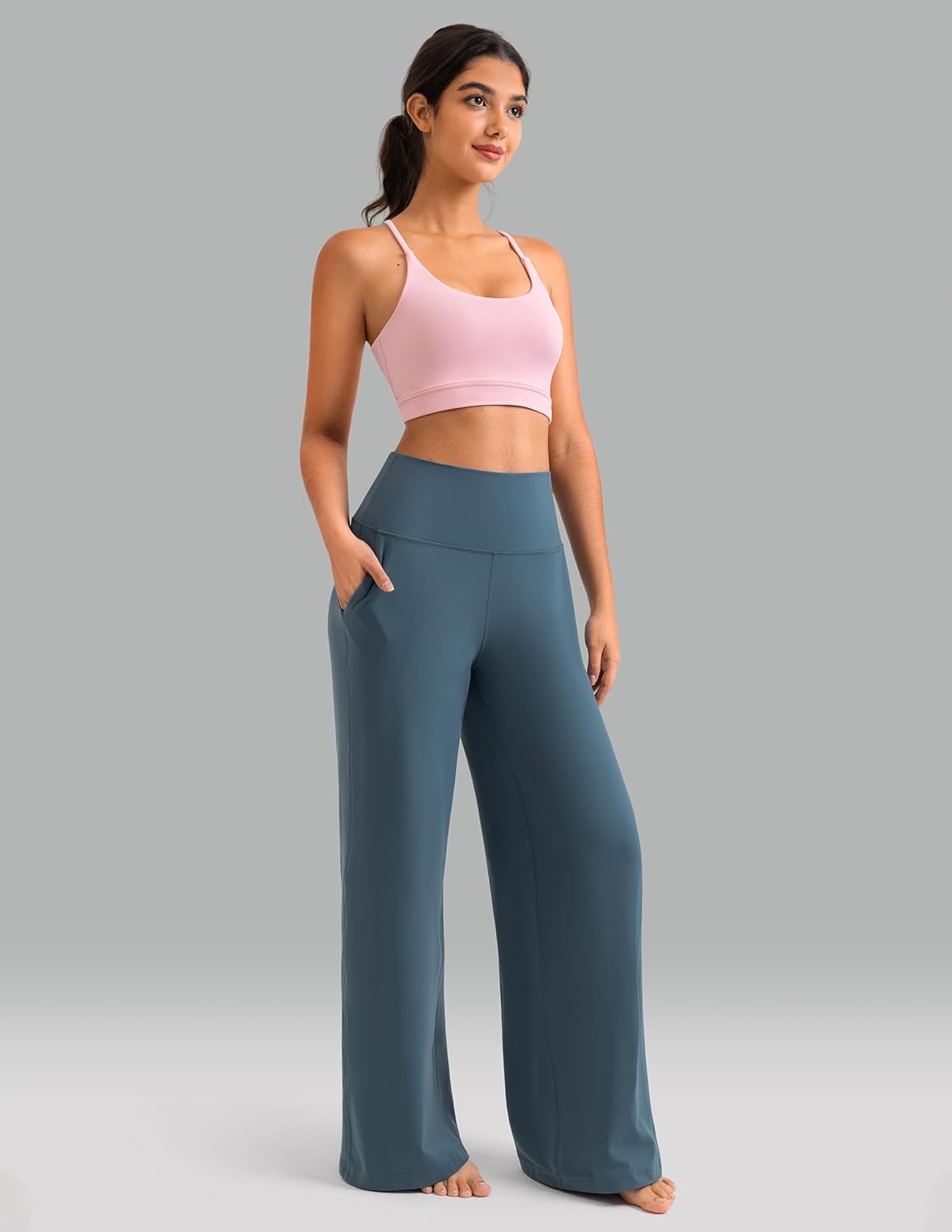 image:imageColorfulkoala Dreamlux Womens HighWaisted Wide Leg Yoga Pants Ultra Soft Casual Lounging Leggings 275295325 InseamDark Jasper