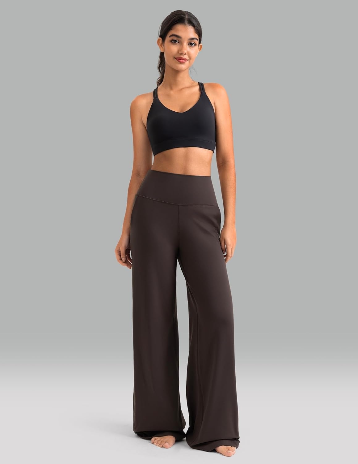 image:imageColorfulkoala Dreamlux Womens HighWaisted Wide Leg Yoga Pants Ultra Soft Casual Lounging Leggings 275295325 InseamEspresso