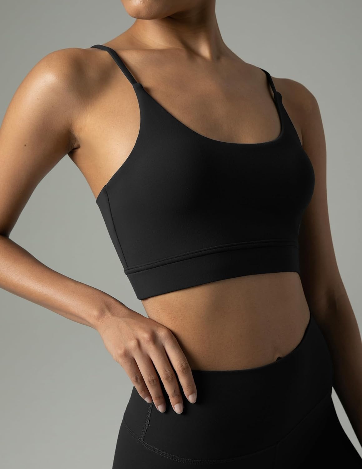 image:imageColorfulkoala Womens Dreamlux Bowknot Strappy Sports Bras Light Impact Workout Yoga TopsBlack