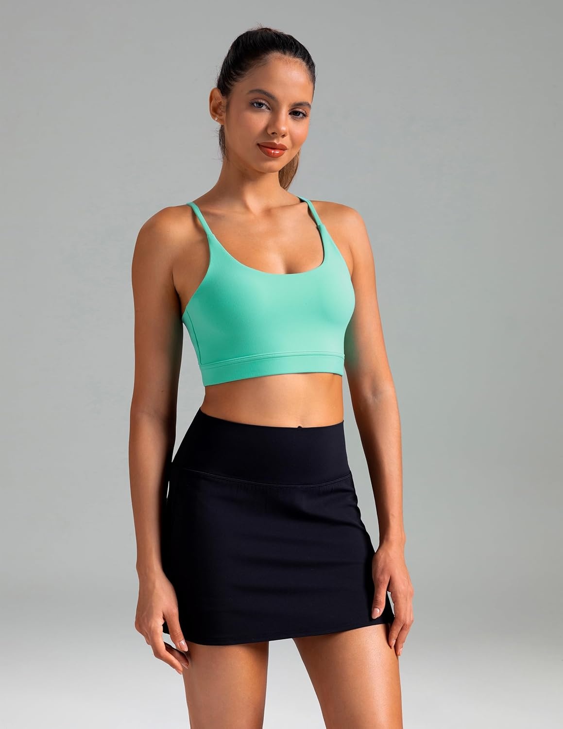 image:imageColorfulkoala Womens Dreamlux Bowknot Strappy Sports Bras Light Impact Workout Yoga TopsCockatoo