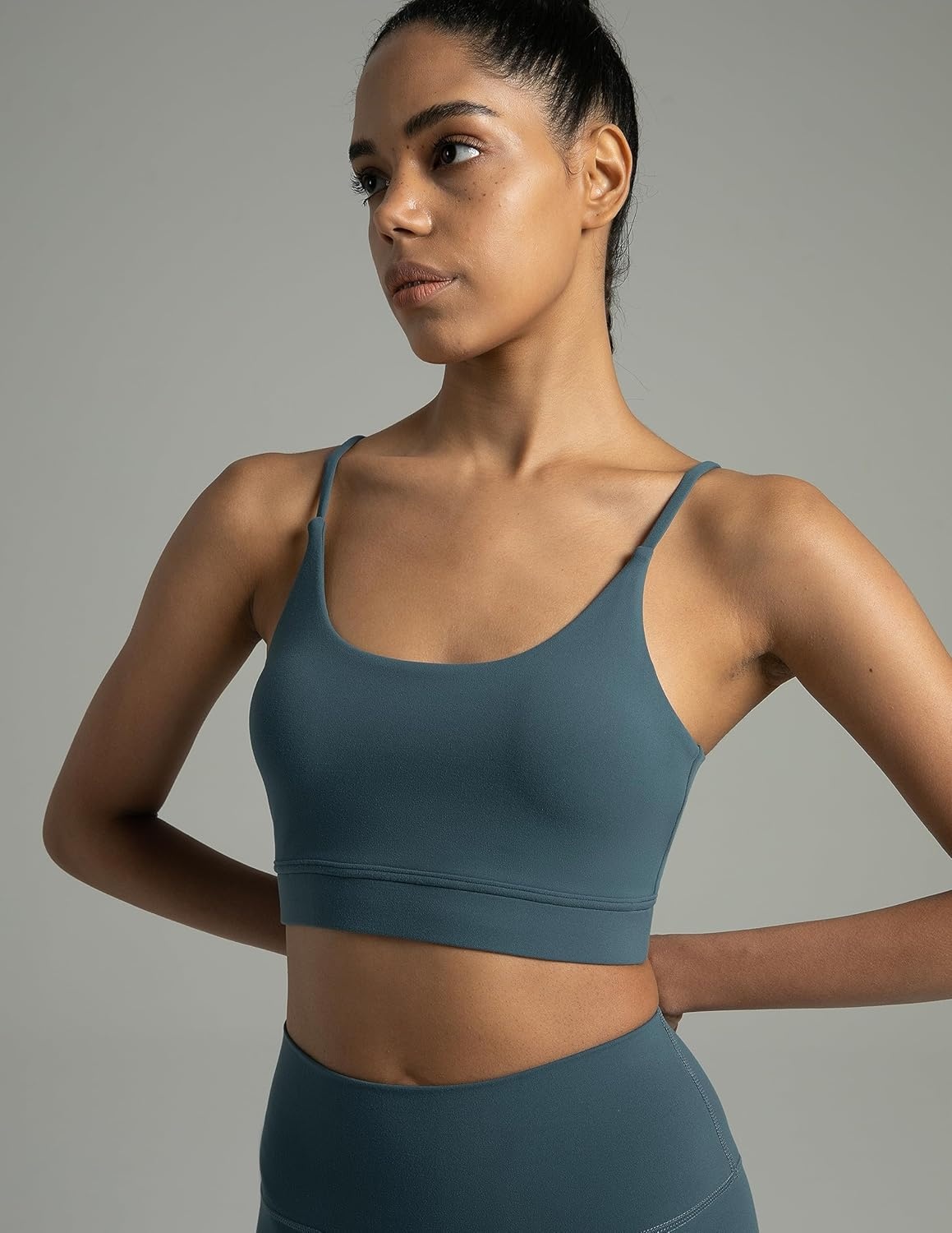image:imageColorfulkoala Womens Dreamlux Bowknot Strappy Sports Bras Light Impact Workout Yoga TopsDark Jasper