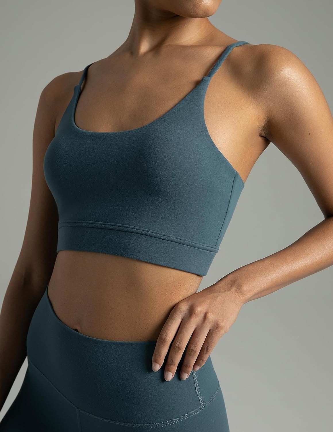 image:imageColorfulkoala Womens Dreamlux Bowknot Strappy Sports Bras Light Impact Workout Yoga TopsDark Jasper