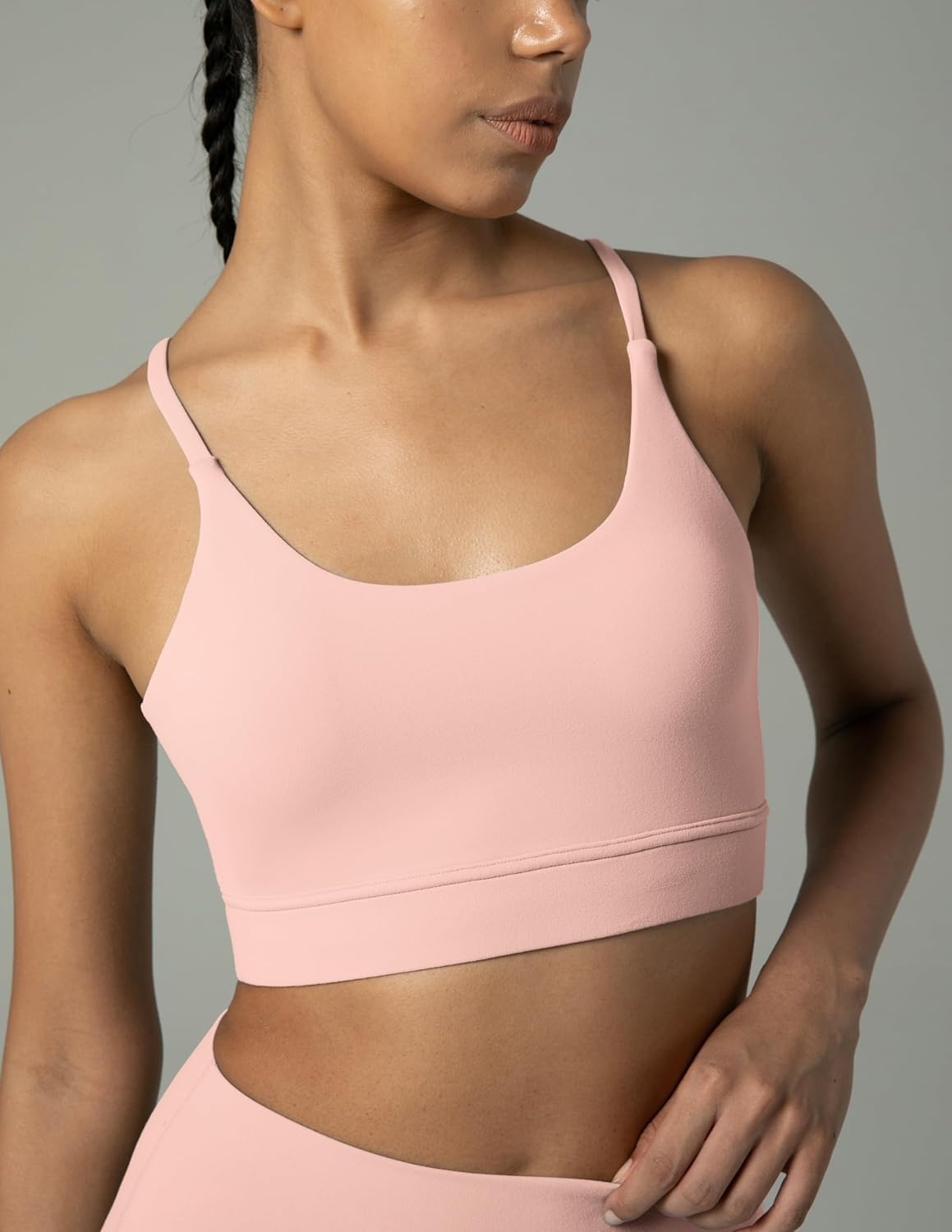 image:imageColorfulkoala Womens Dreamlux Bowknot Strappy Sports Bras Light Impact Workout Yoga TopsIcy Pink