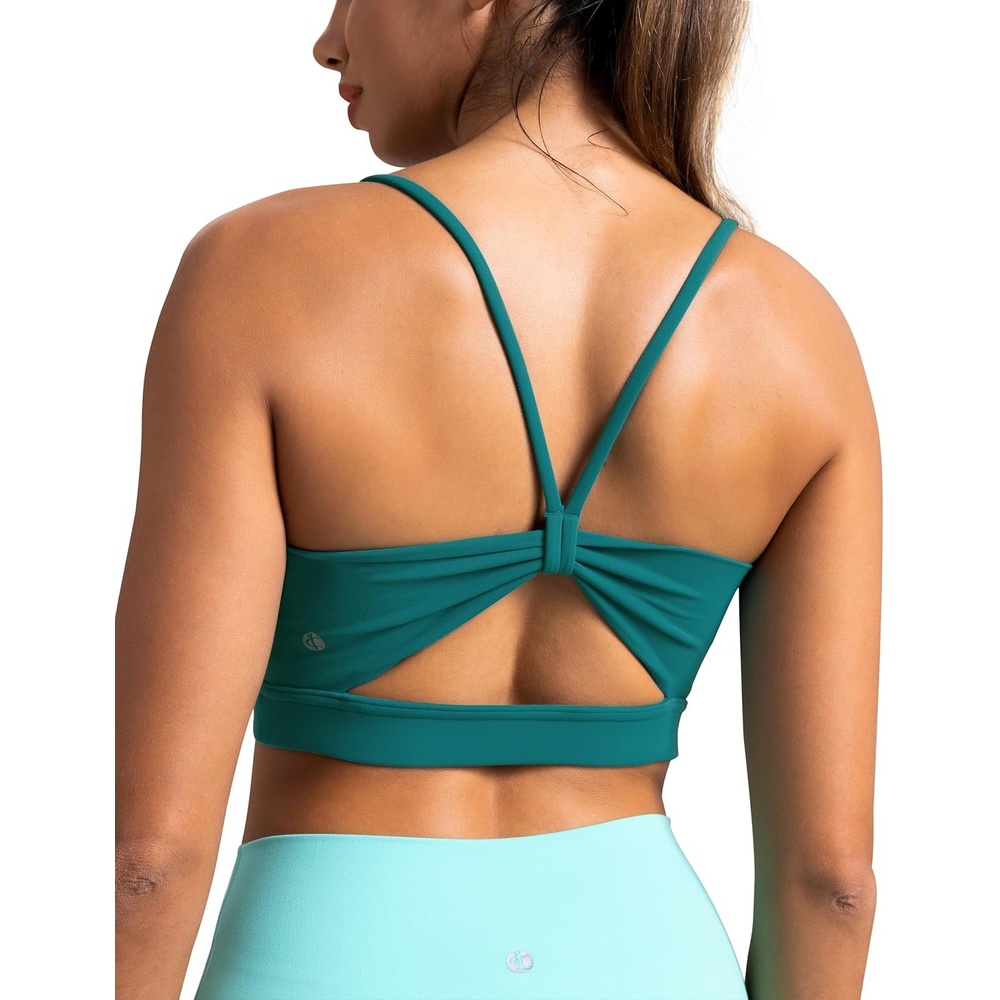 image:imageColorfulkoala Womens Dreamlux Bowknot Strappy Sports Bras Light Impact Workout Yoga TopsNavigate
